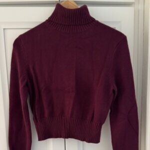 Aritzia Sunday Best Cropped Turtleneck Sweater | Plum Purple | Size XS